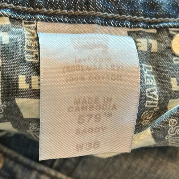 NWT Levi’s Baggy 579 Jean Shorts 36 - Picture 9 of 12